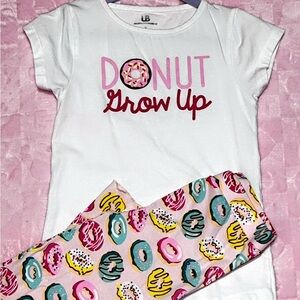 Kids Donut Pajama Set - White and Pink